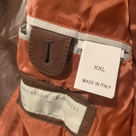 Brunello Cucinelli leather jacket size XXL - Picture 16 of 17